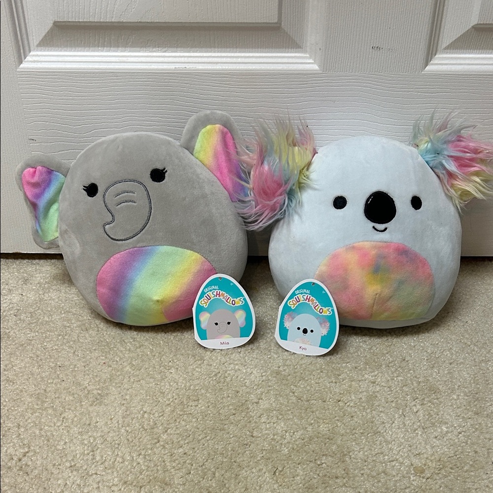 Squishmallows Milo Elephant and Kya Koala Plush Duo